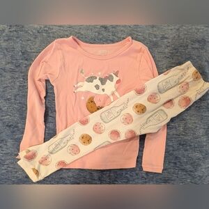 Carter's 5T Pink Cow & Cookies Kids Pajama Set